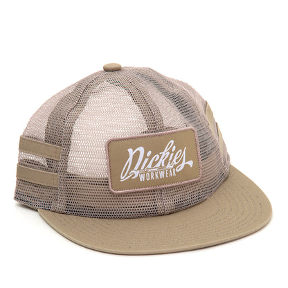 Workwear Woven Trucker Snapback Hat (Tan)