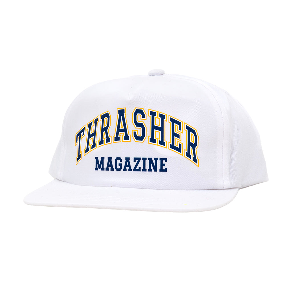 Dropout 5 Panel Snapback Hat (White)