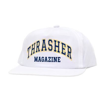 Dropout 5 Panel Snapback Hat (White)