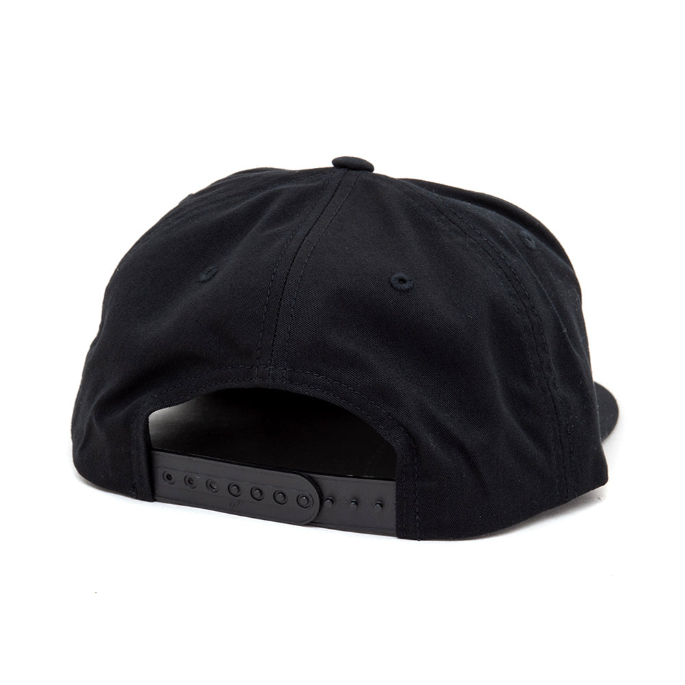 Spikey 5 Panel Snapback Hat (Black)