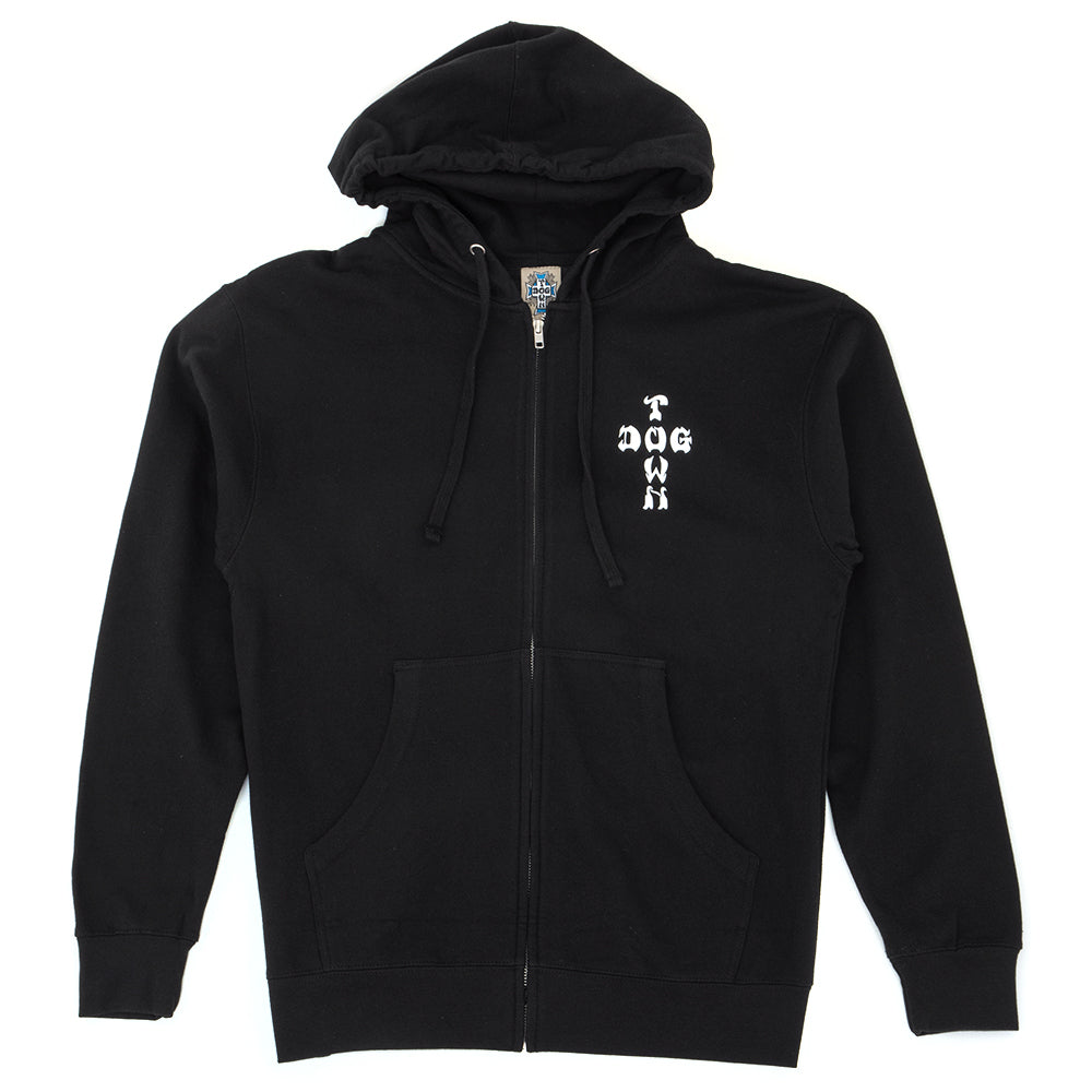 Cross Logo Zip Hooded Sweatshirt (Black) (S)
