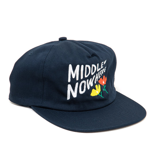 Lonely Palm Middle of Nowhere 5 Panel Relaxed Snapback Hat (Navy)