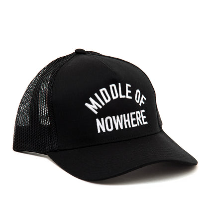 Middle Of Nowhere Snapback Trucker Hat (Black)