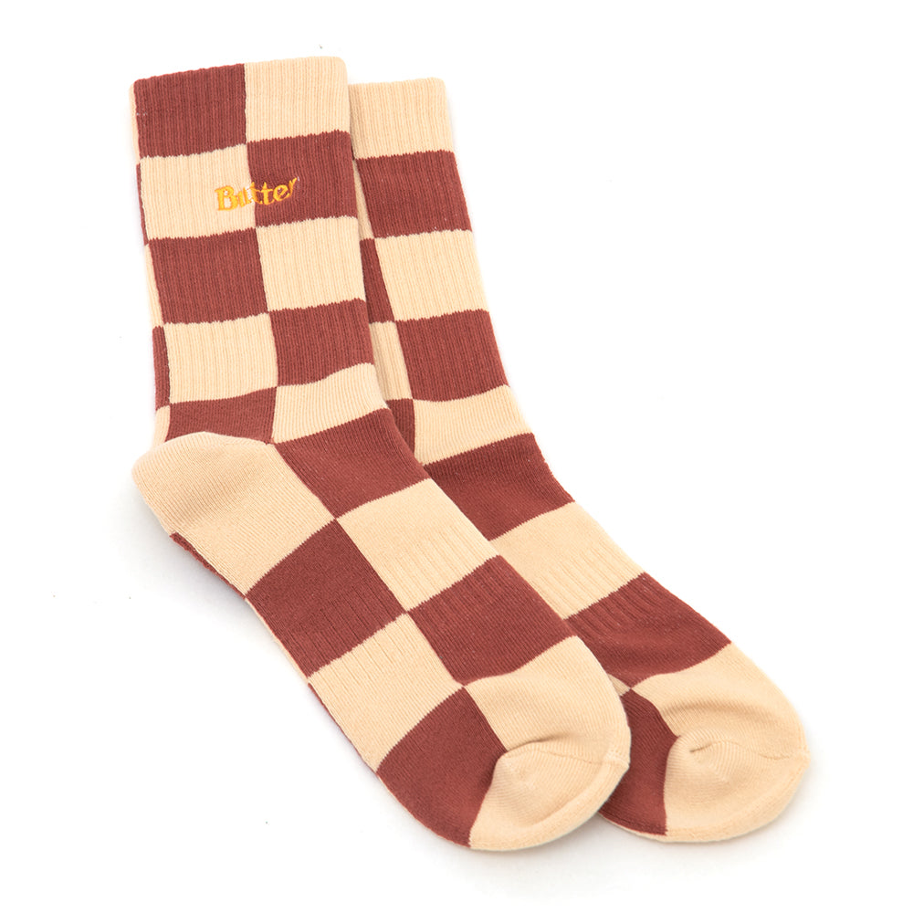Checkered Sock (Redwood / Tan)