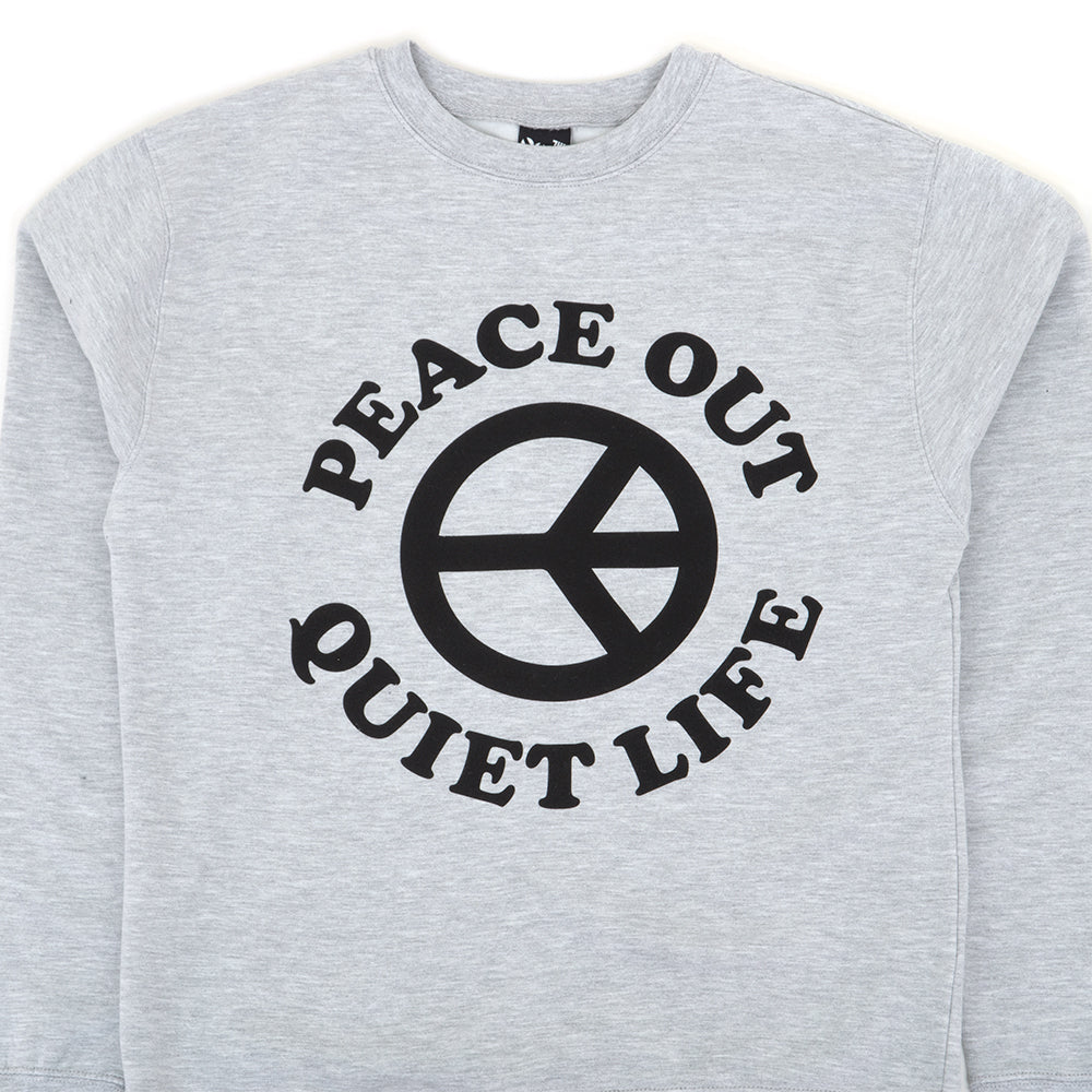 Peace Out Crewneck Sweatshirt (Athletic Heather)