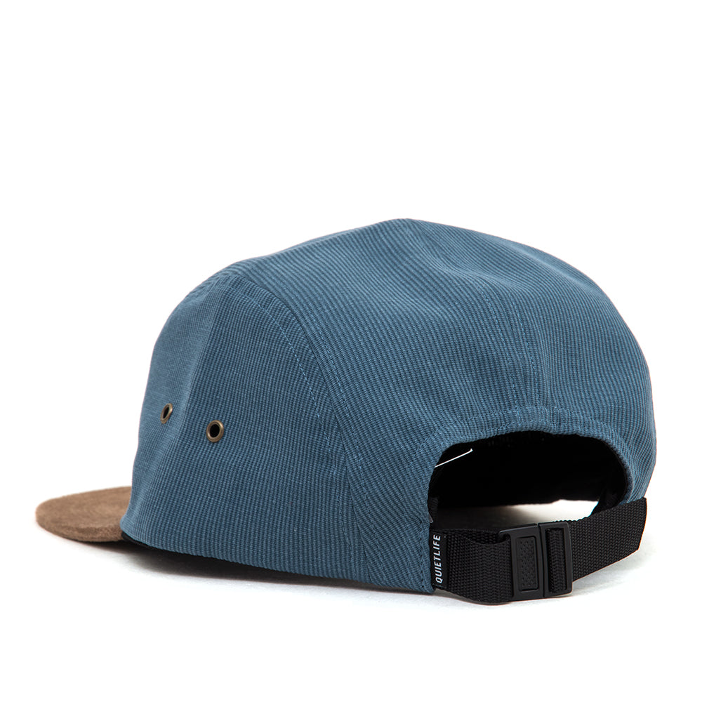 Cord Combo 5 Panel Camper Hat (Blue / Tan)