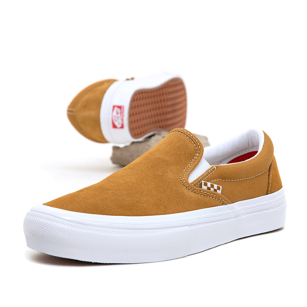 Vans suede 2024 slip on brown