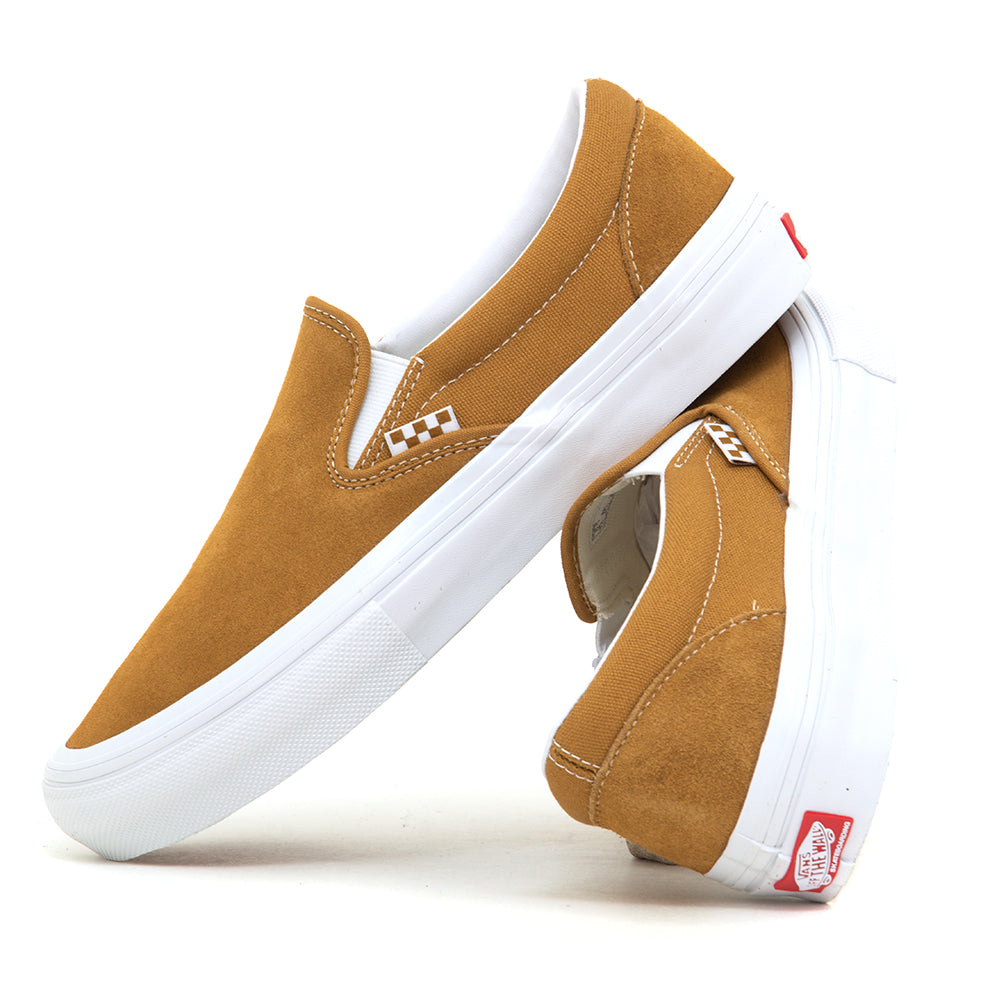 White suede best sale slip on vans