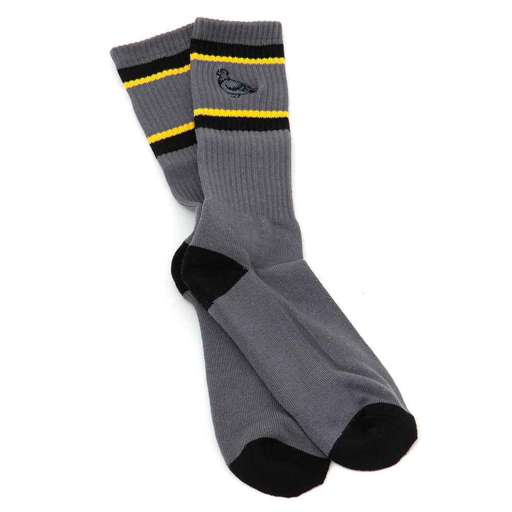 Basic Pigeon EMB Sock (Charcoal / Black / Gold)