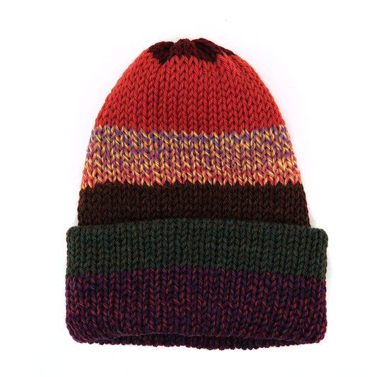 Short Stack Beanie (Dark Red / Red / Multi)