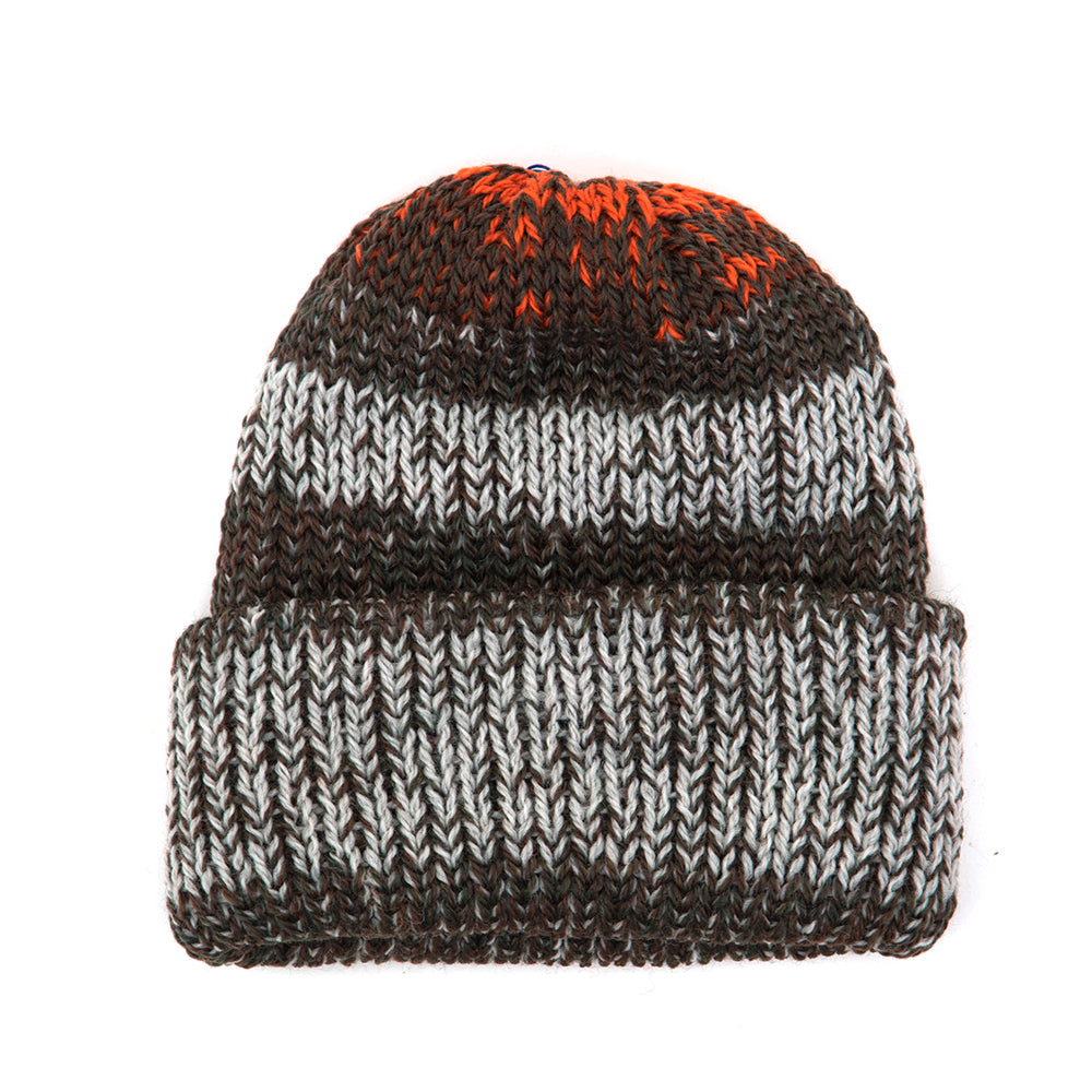 Short Stack Beanie (Orange / Brown / Grey)