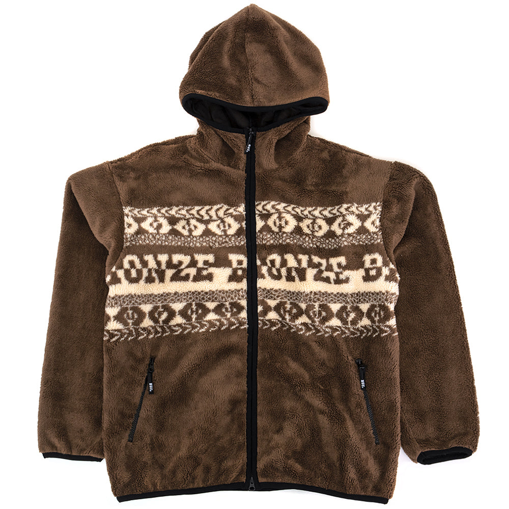 x Bronze High Pile Full Zip Sweatshirt (Brown)