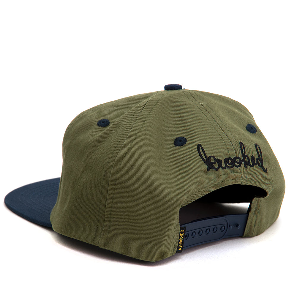 Mermaid Fish Adj. Snapback Hat (Olive)