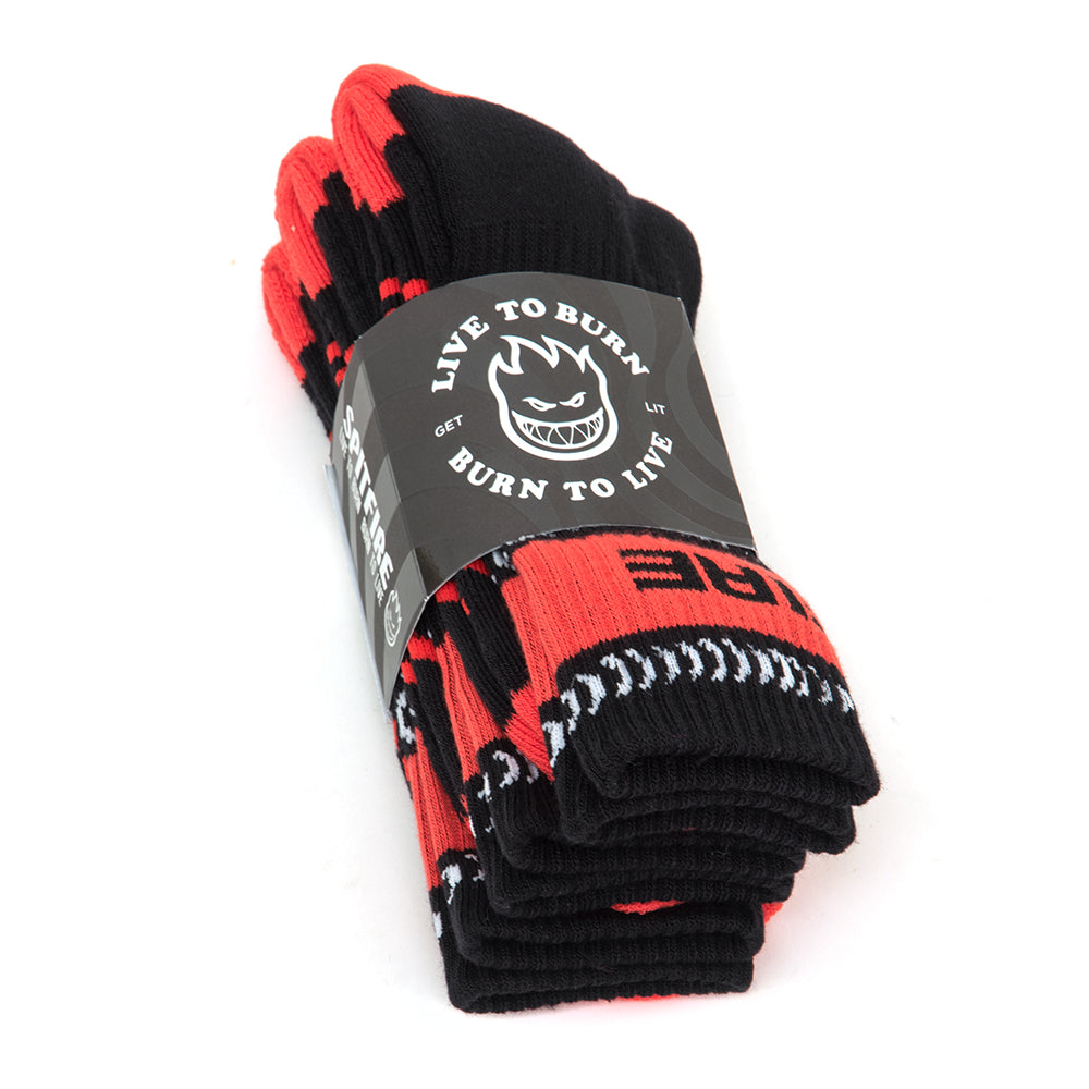 Classic 87 Bighead Swirl Sock 3 Pack (Black / White / Red)