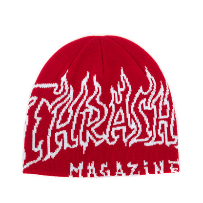 Fire Outlined Skully Beanie (Red)