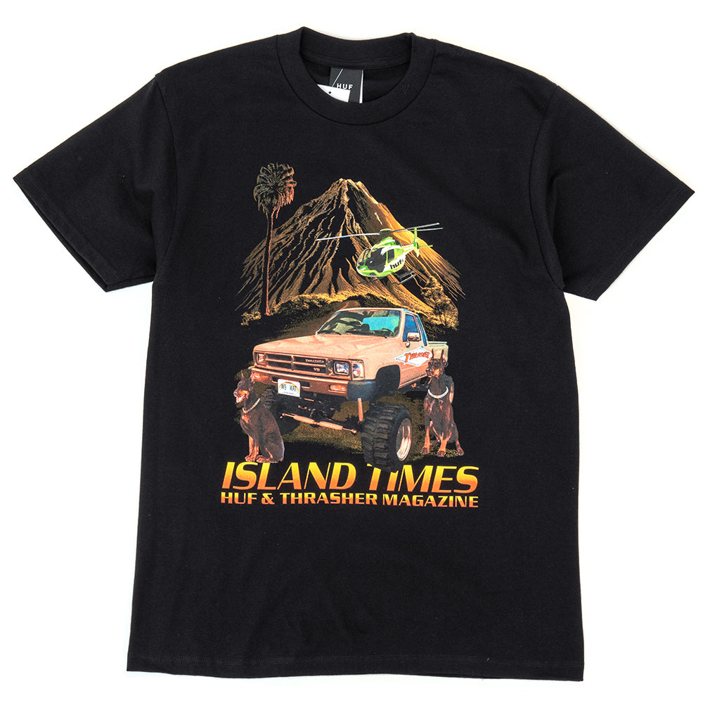 x Thrasher Island Times S/S T-Shirt (Black)