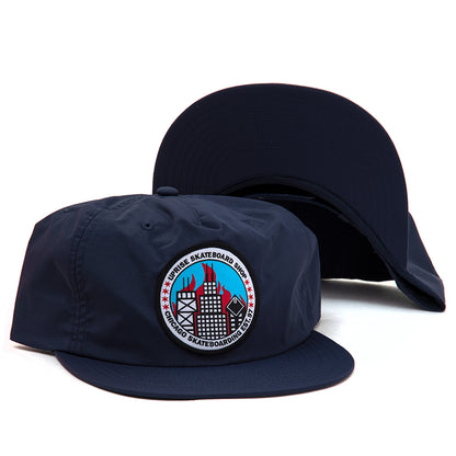 City Seal Nylon Snapback (Deep Blue / Flames)