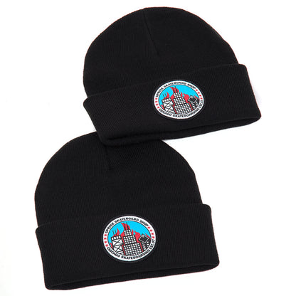 City Seal Cuffed Beanie (Black / Flames)