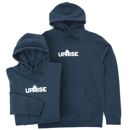 Flame Logo Midweight Hoody (Mid Blue / White)