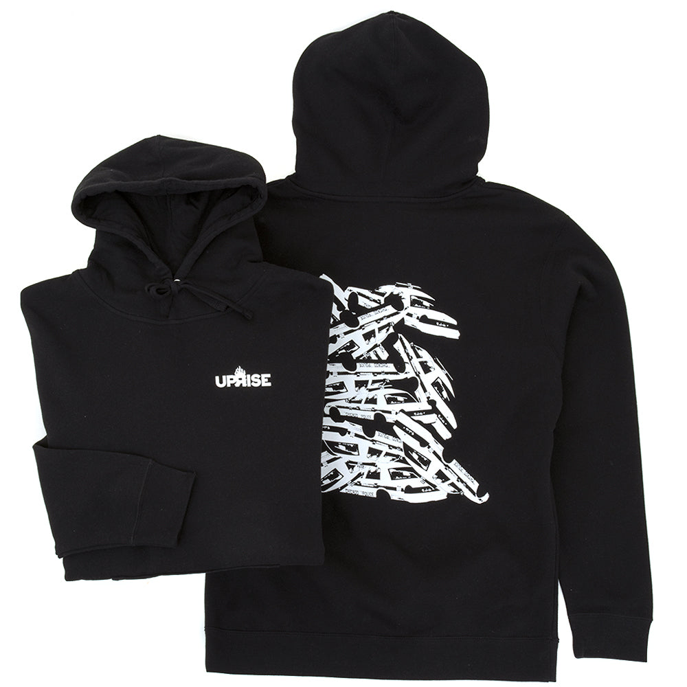 Stacked Cop Cars Midweight Hoody (Black / White)
