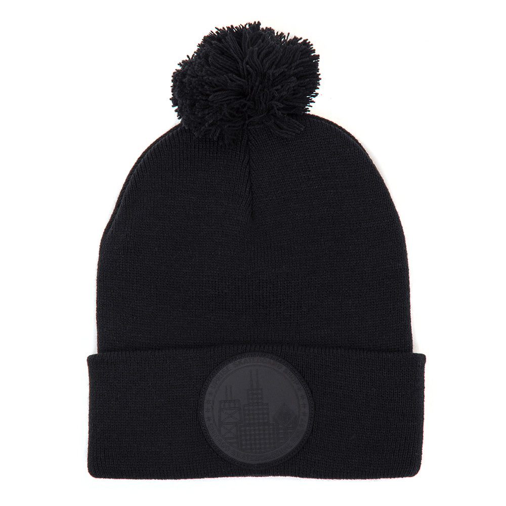 City Seal Pom Beanie (Blackout)
