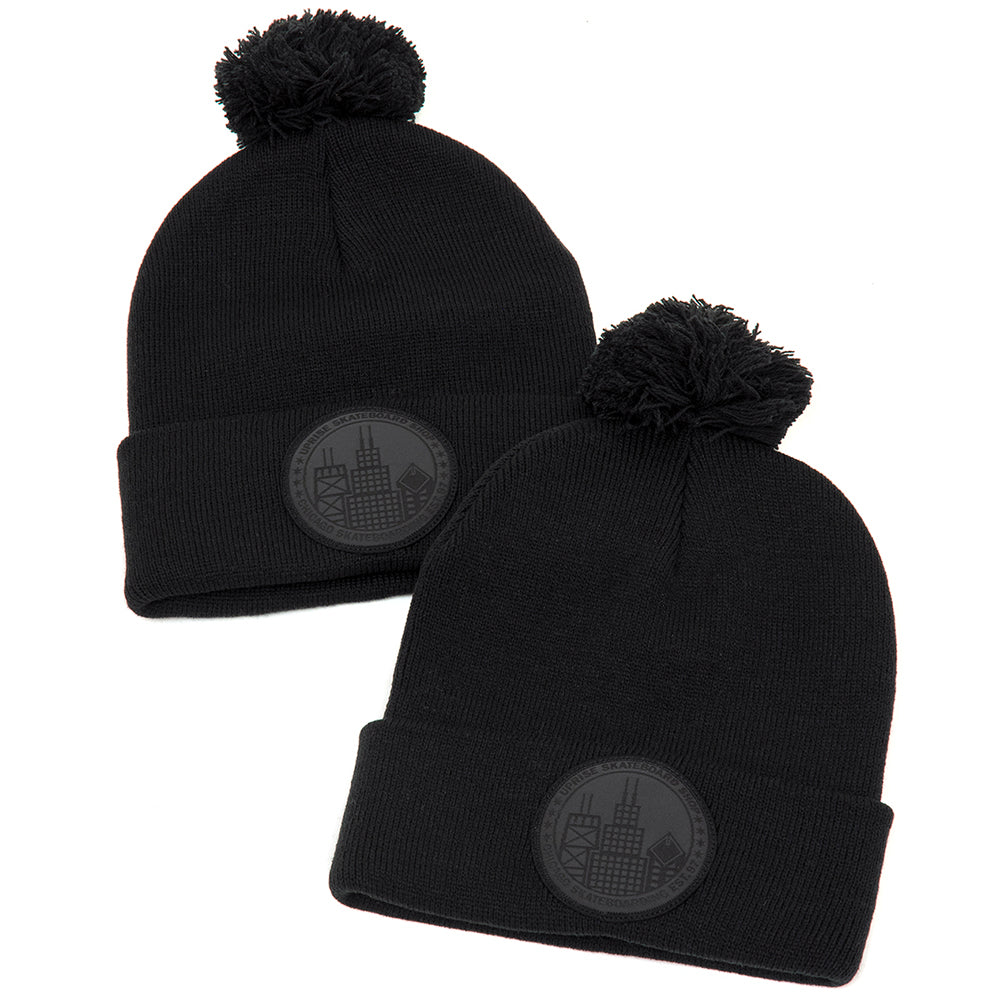 City Seal Pom Beanie (Blackout)
