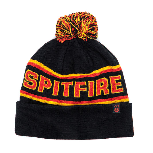 Classic 87' Fill Pom Beanie (Black / Gold / Red)