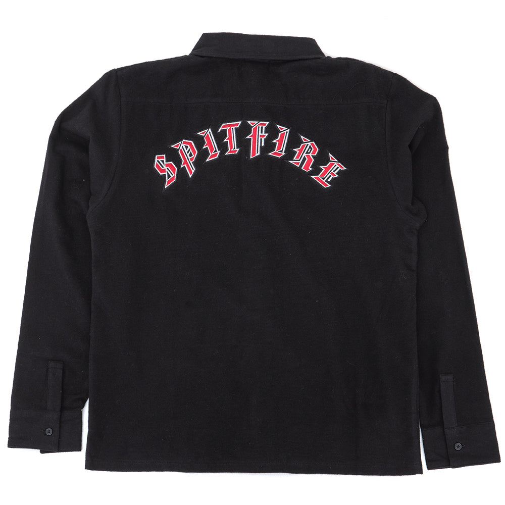 Old E Embroidered Flannel Shirt (Black)