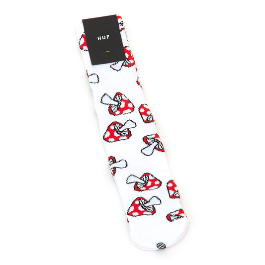 Shrooms Crew Sock (White)