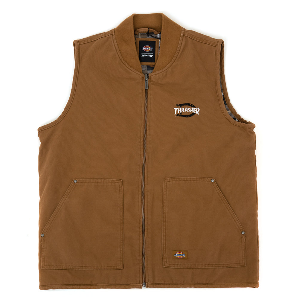 x Thrasher Reversible Vest (Brown Duck)