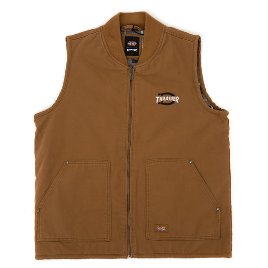 x Thrasher Reversible Vest (Brown Duck)