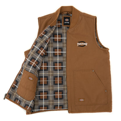 x Thrasher Reversible Vest (Brown Duck)
