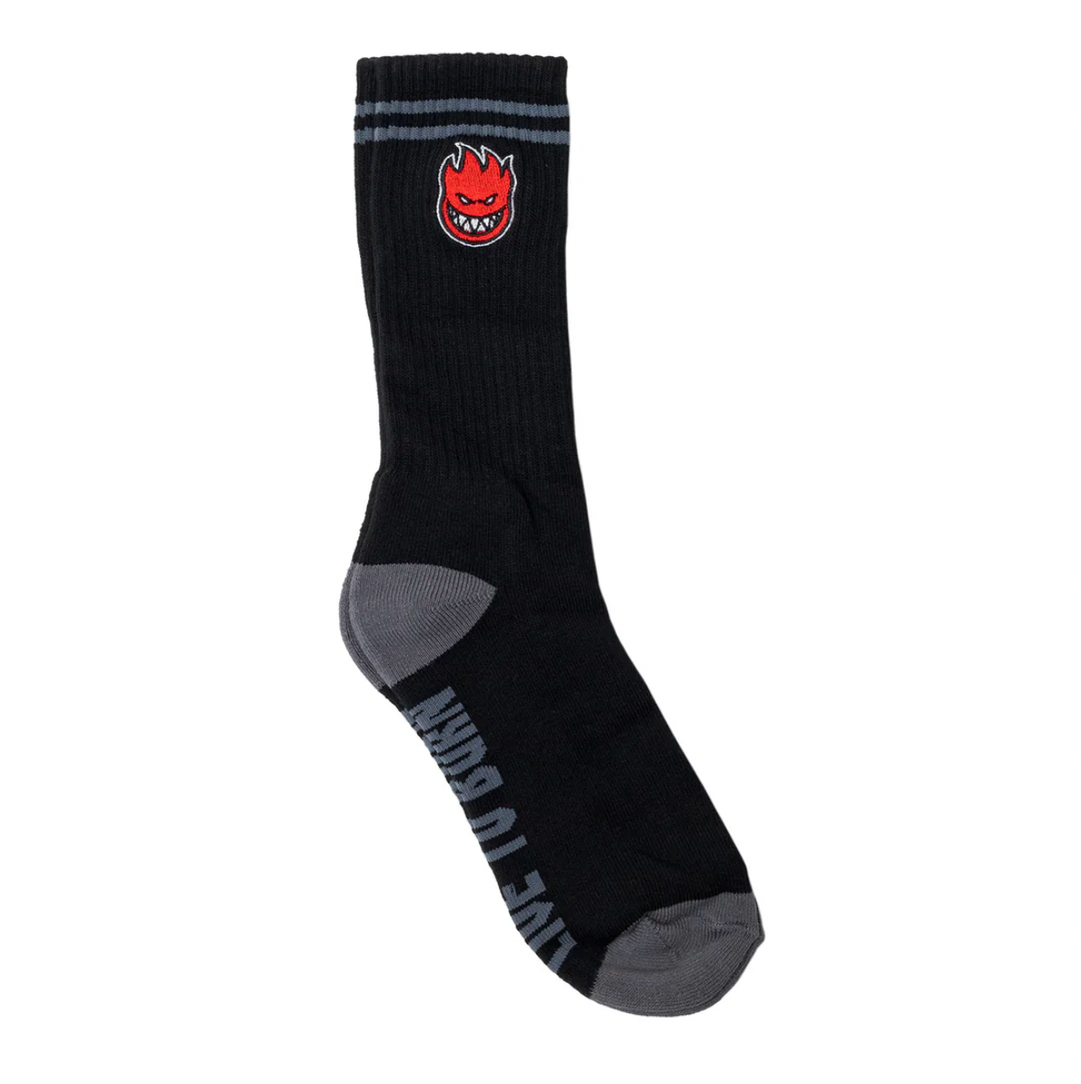 BigHead Fill Embroidered Sock (Black / Charcoal / Red)