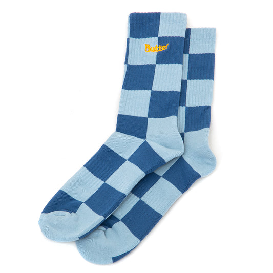 Checkered Sock (Powder Blue / Slate)