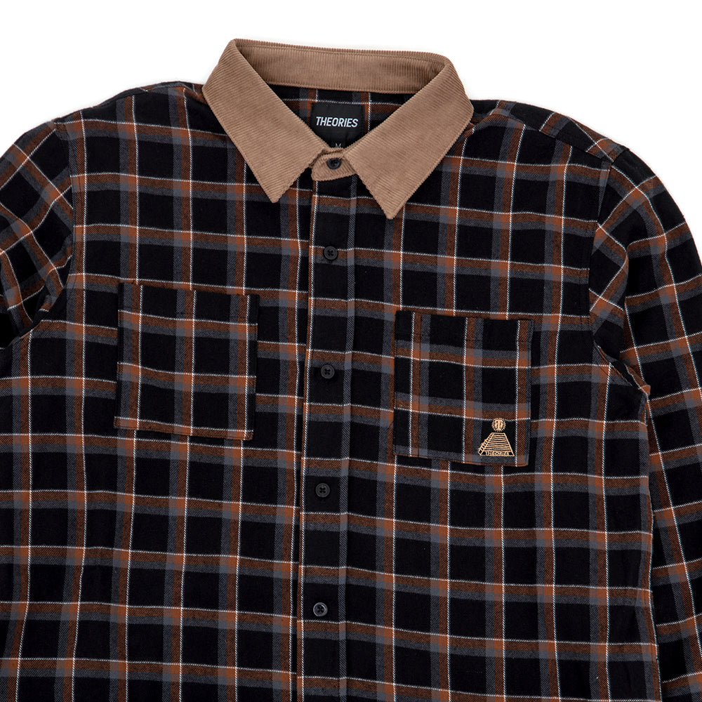 Cascadia Cord Collar Flannel Shirt (Black)