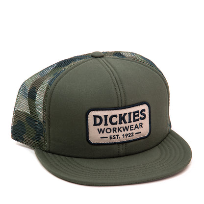 Flat Bill Snapback Trucker Hat (Moss Green)