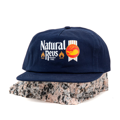 Natty Revs 5 Panel Snapback Hat (Navy)