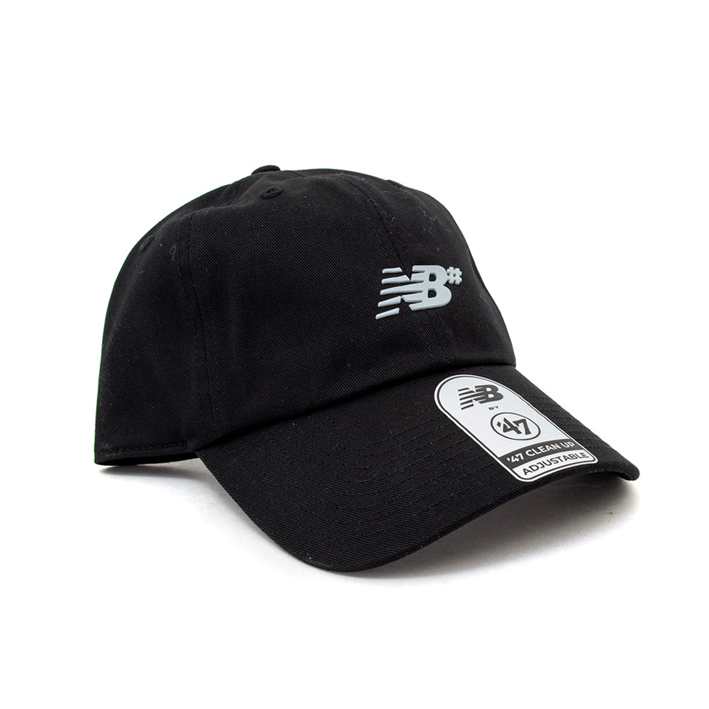 '47 Numeric Clean Up 6 Panel Strapback Hat (Black / Dark Silver Metallic)