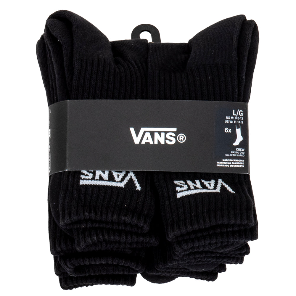 Classic Crew Sock 6-Pack (Black)