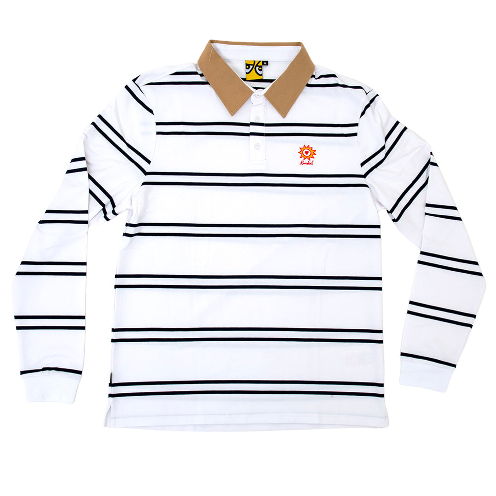 Sun Heart Rugby L/S Shirt (White / Navy)