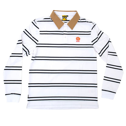 Sun Heart Rugby L/S Shirt (White / Navy)