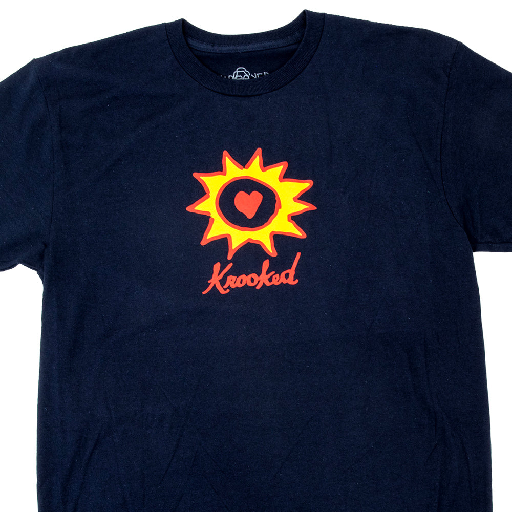 Sun Heart S/S T-Shirt (Navy / Yellow)