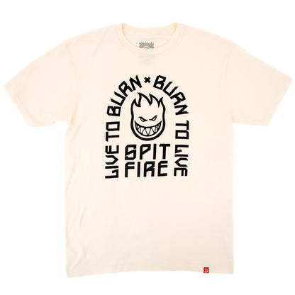 Live To Burn Arch S/S T-Shirt (Natural / Black)
