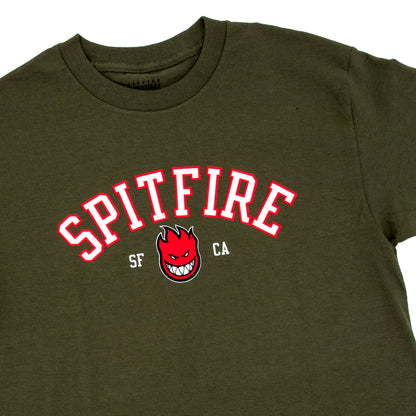 Spitfire Team Bighead T-Shirt (Military Green / Red)