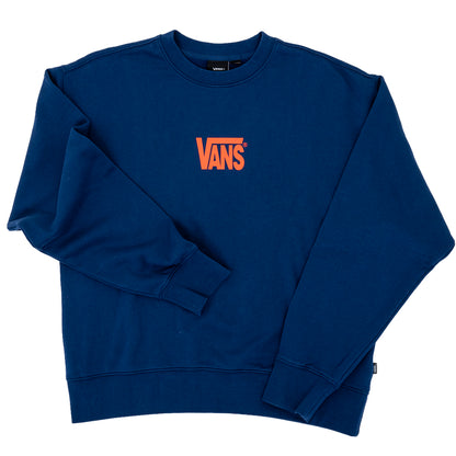 Stretch Logo Crewneck Sweatshirt (Deep Indigo / Flame)