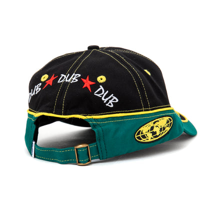 Dub 6 Panel Strapback Hat (Black / Green)