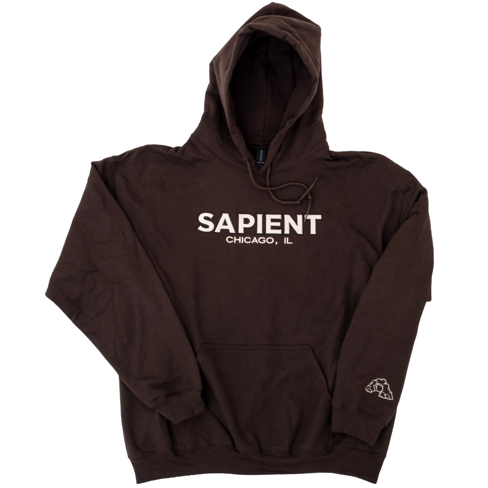 Sapient Embroidered Hooded Sweatshirt (Brown)