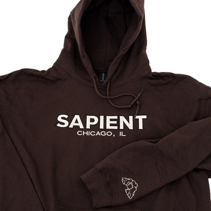 Sapient Embroidered Hooded Sweatshirt (Brown)