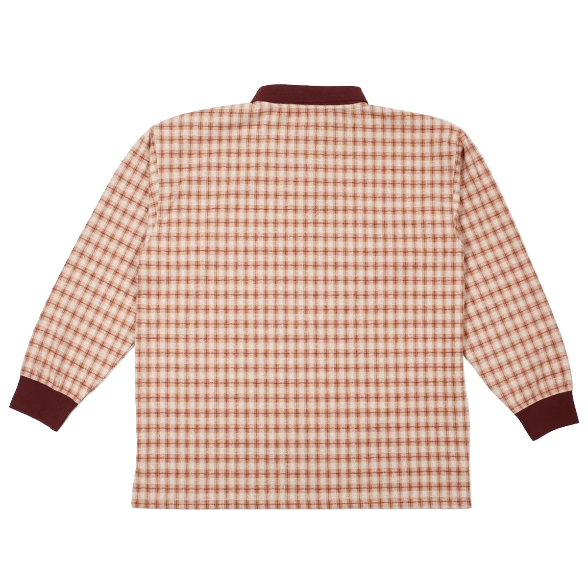 E.S.P. L/S Polo Shirt (Peach / Burgundy)