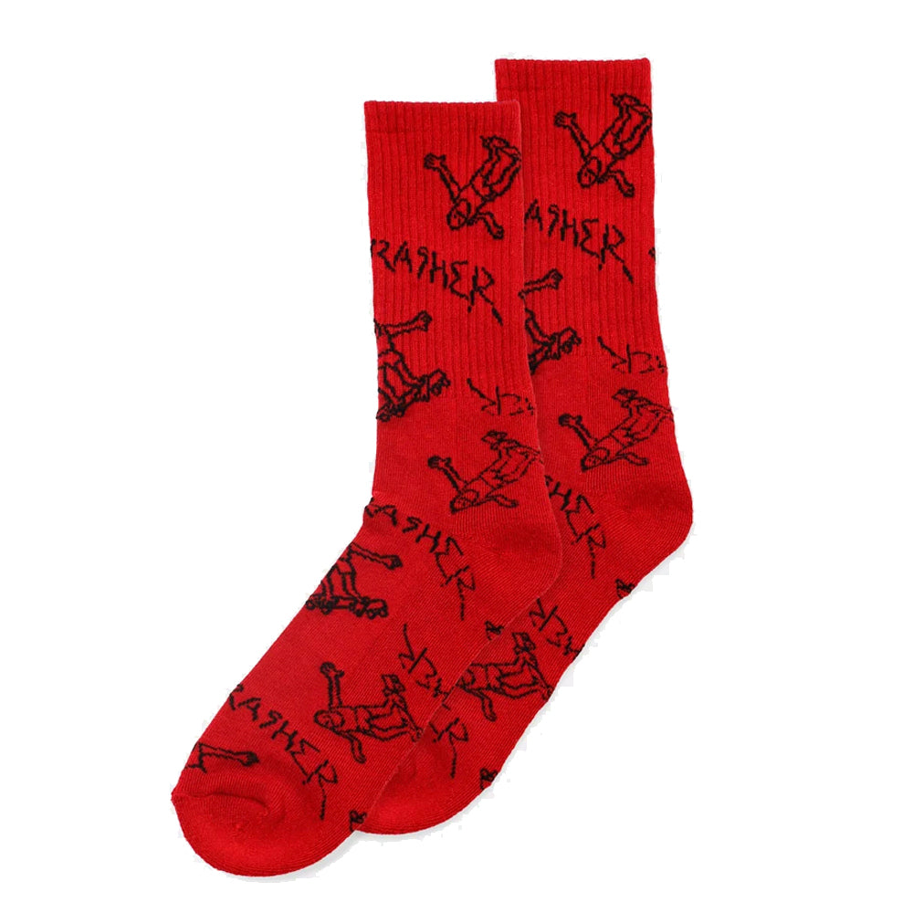 Gonz Logo Crew Socks (Red / Black)